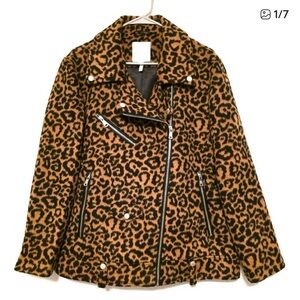 Leopard Print Moto Jacket By Avec Les Filles
